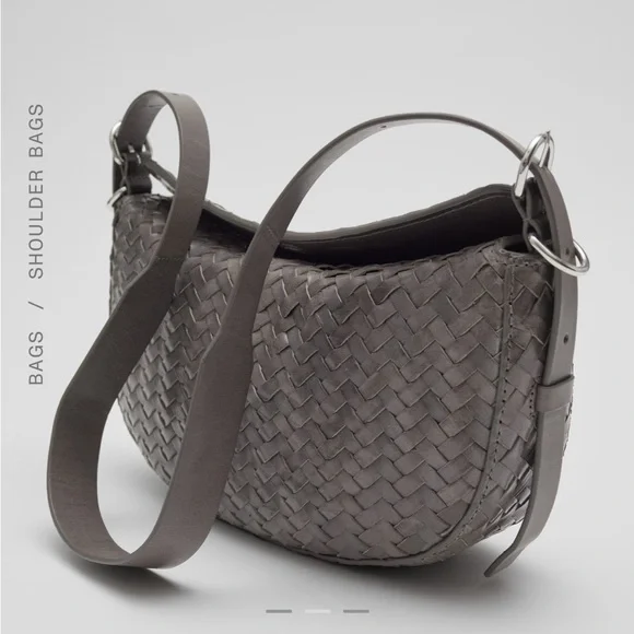 & Other Stories Leather Braided Shoulder Bag - Picture 2 of 13